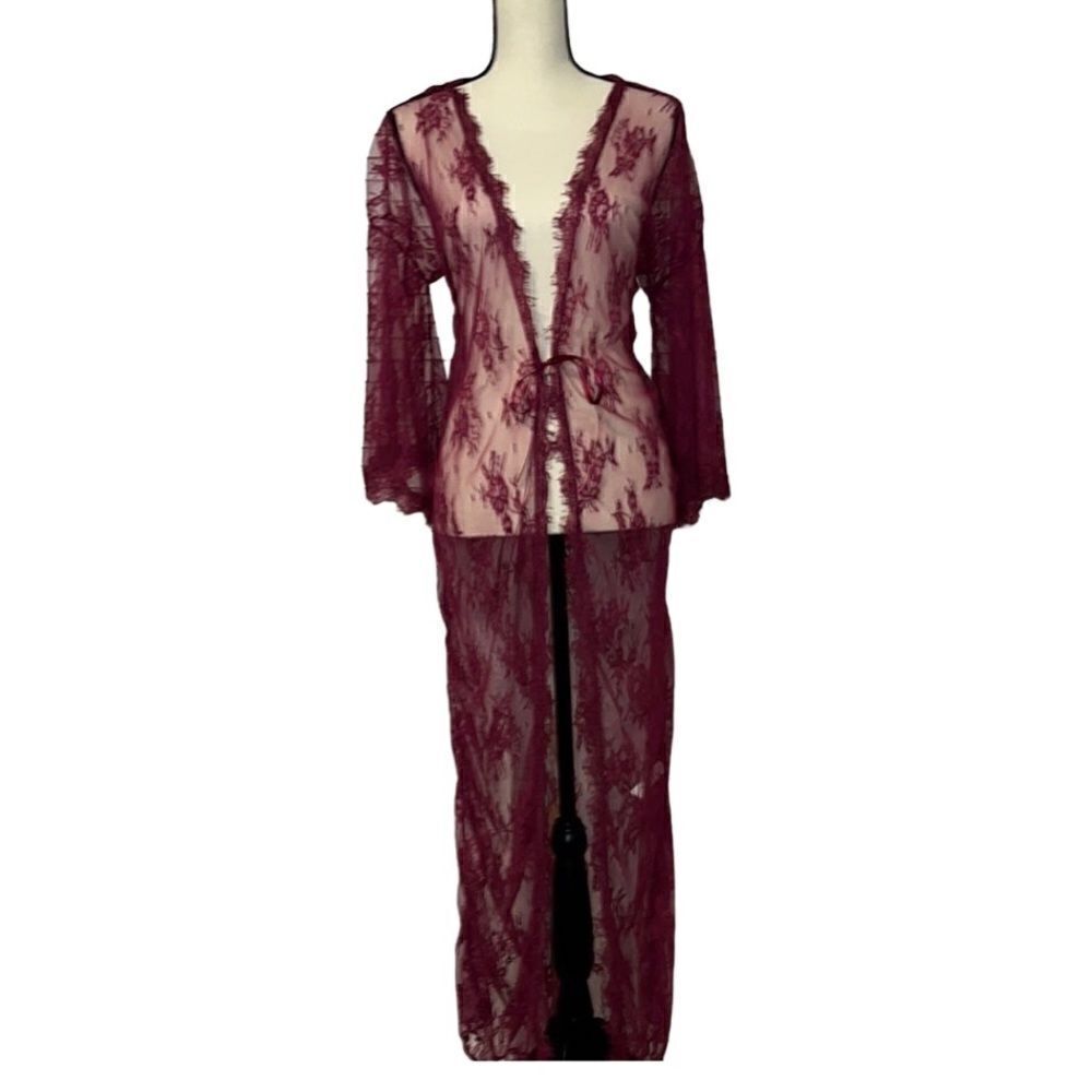 Ashley Stewart Sexy Lace Robe and Thong Set